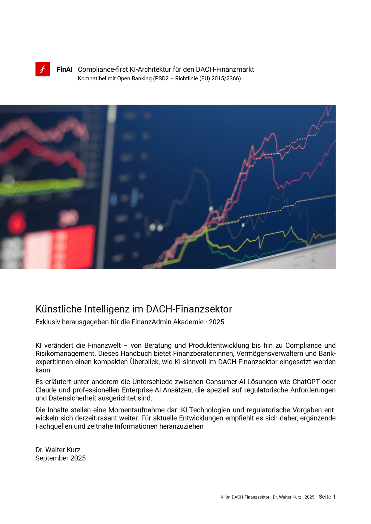 Titelseite des Handbuchs Künstliche Intelligenz im DACH-Finanzsektor